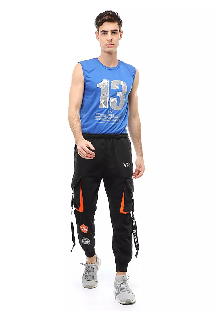 Locko Long Pants Celana Jogger Pria Stylish Design Material Fleece ORIGINAL - Black