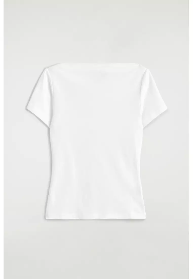 SLIM BOAT-NECK COTTON T-SHIRT