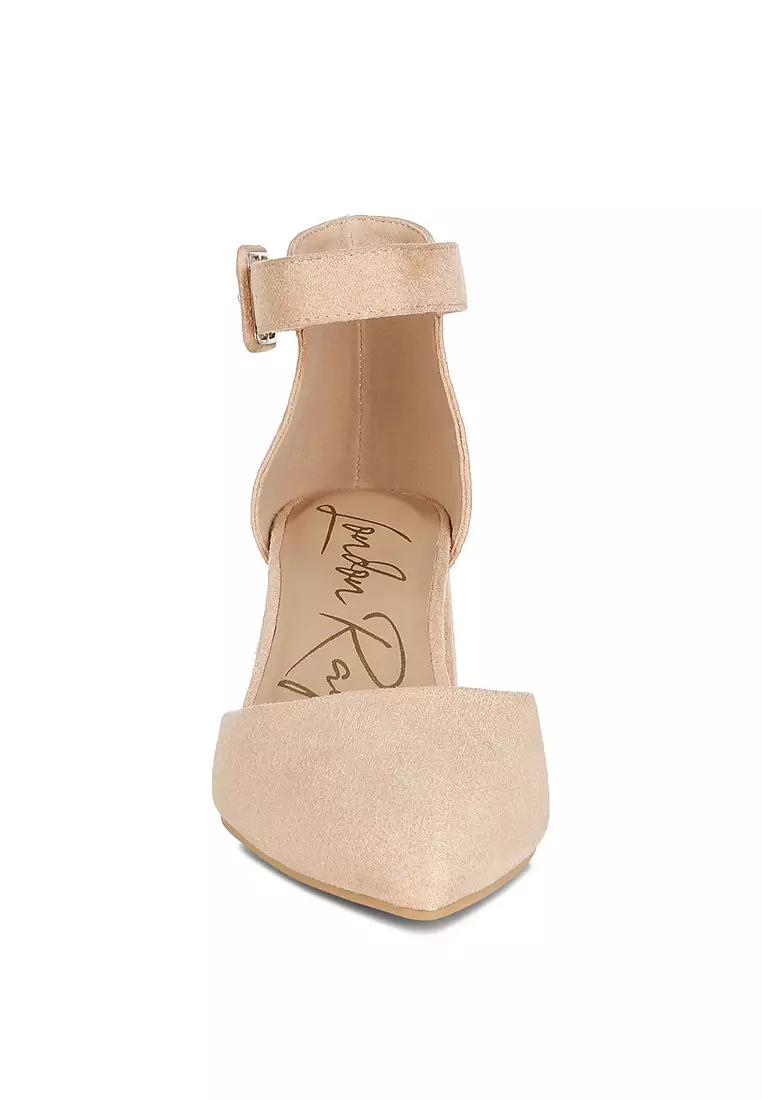 Mid Heeled Casual Sandals in Beige