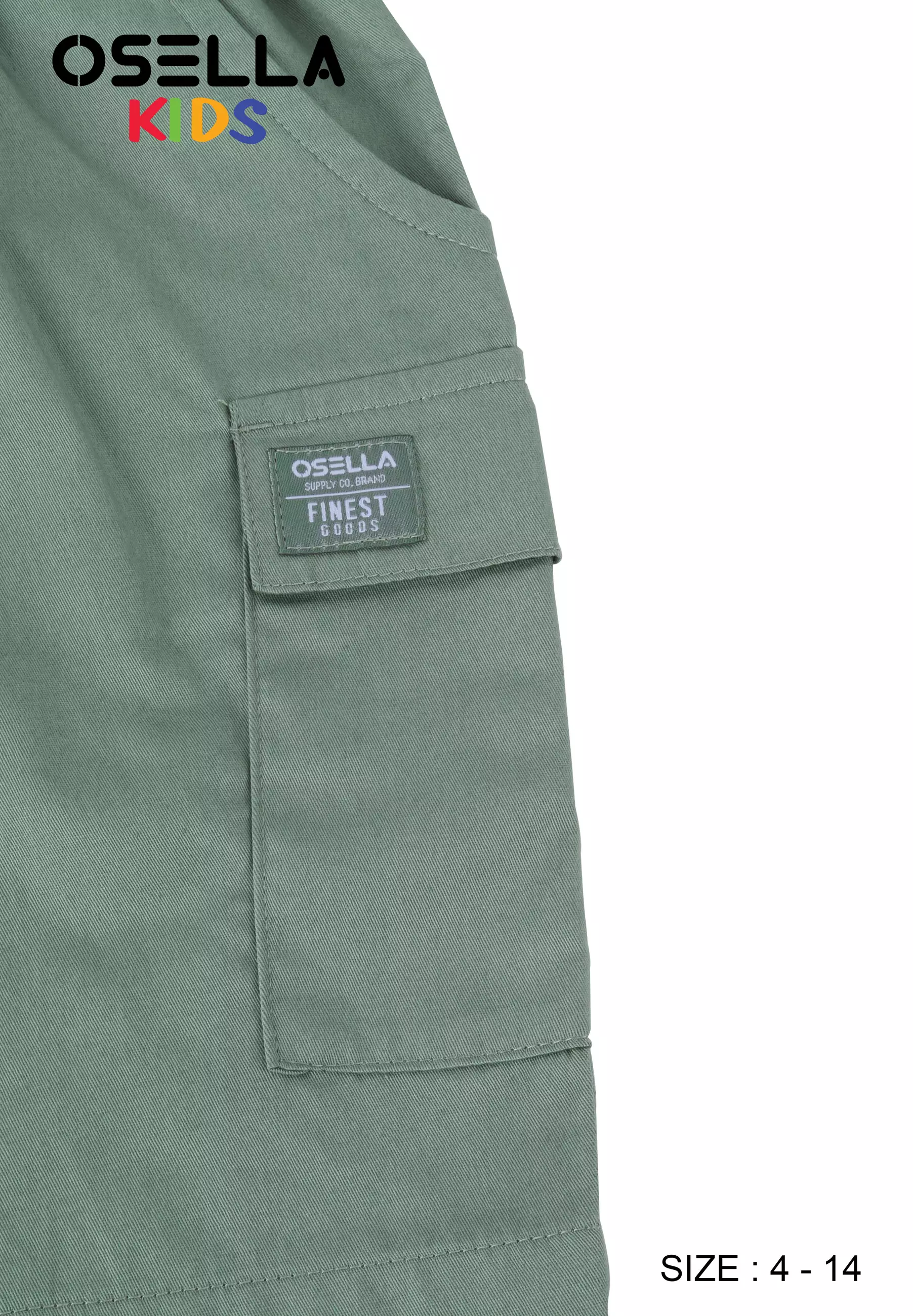 [NEW] Osella Gemini Comfort Short Cargo Pants With Combination Fabric 22864005 |  Celana Pendek Anak Laki-Laki