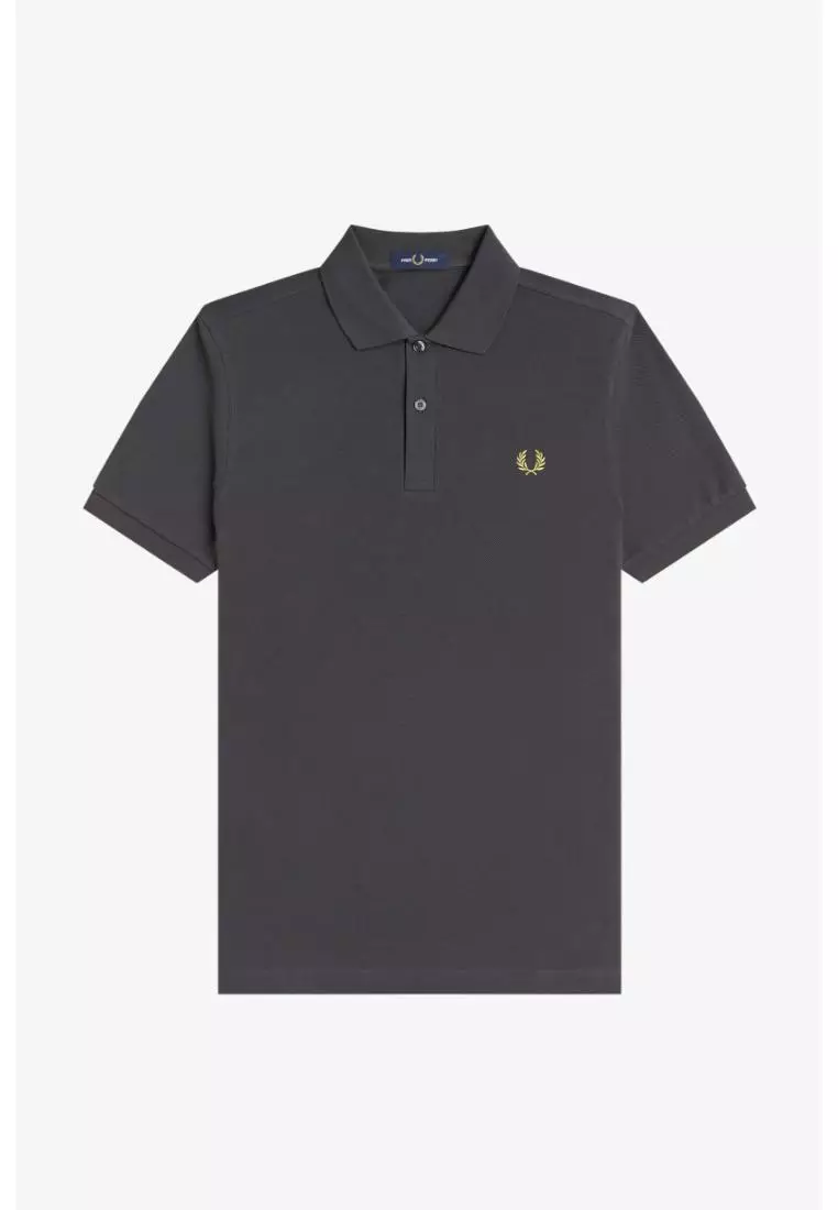 Fred Perry M6000 The Fred Perry Shirt (Anchor Grey / Tennis Ball Yellow / Tennis Ball Yellow)