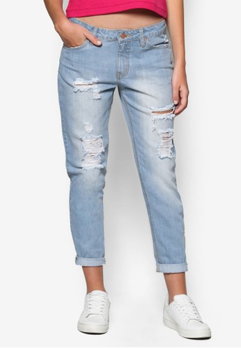 Light Wash Boyfriesprit分店地址end Jeans With Folded Hem, 韓系時尚, 梳妝