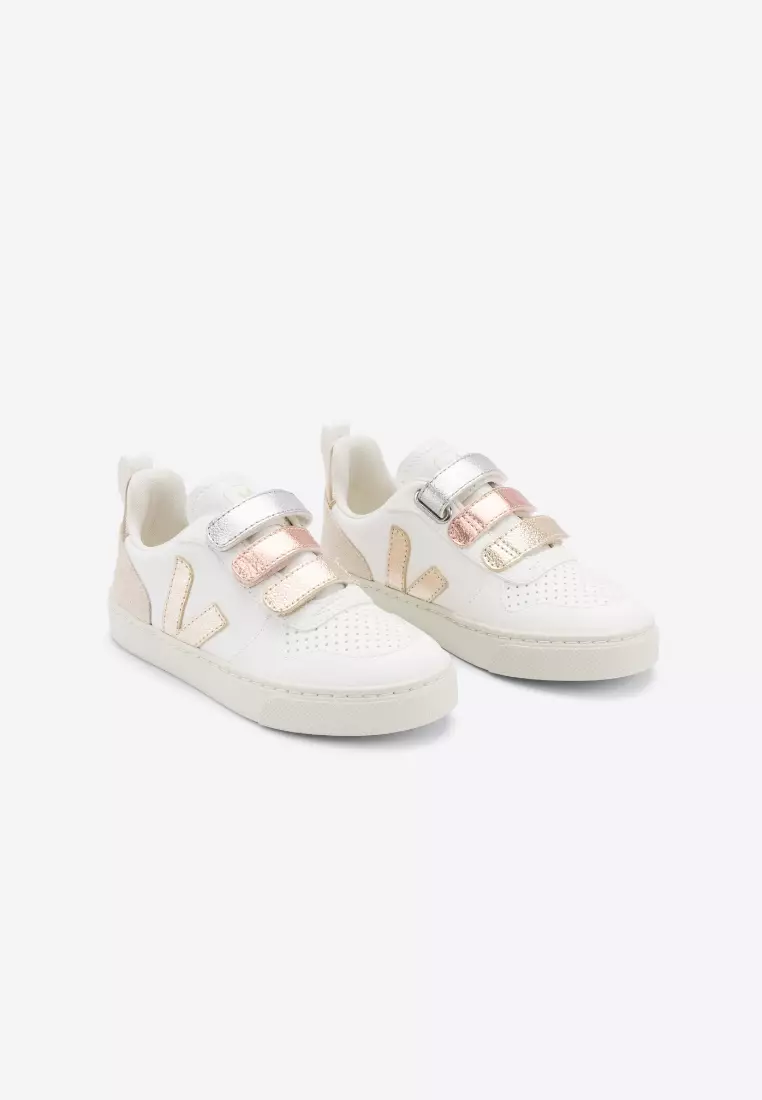 V-10 Chromefree Leather Multico White Shiny Sneakers