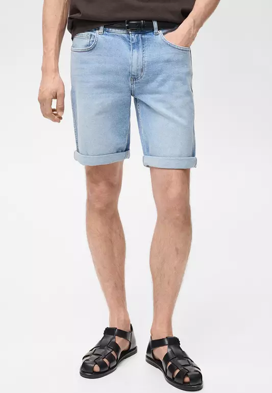 Slim-Fit Denim Bermuda Shorts