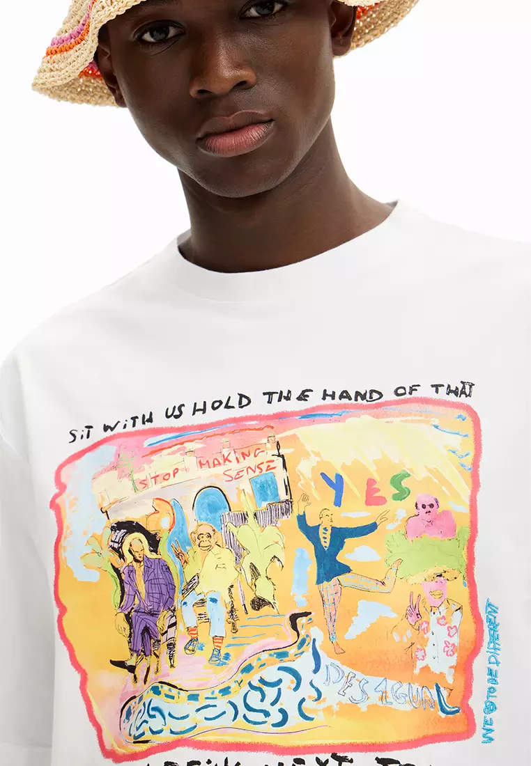 Desigual Man Positional Print T-Shirt