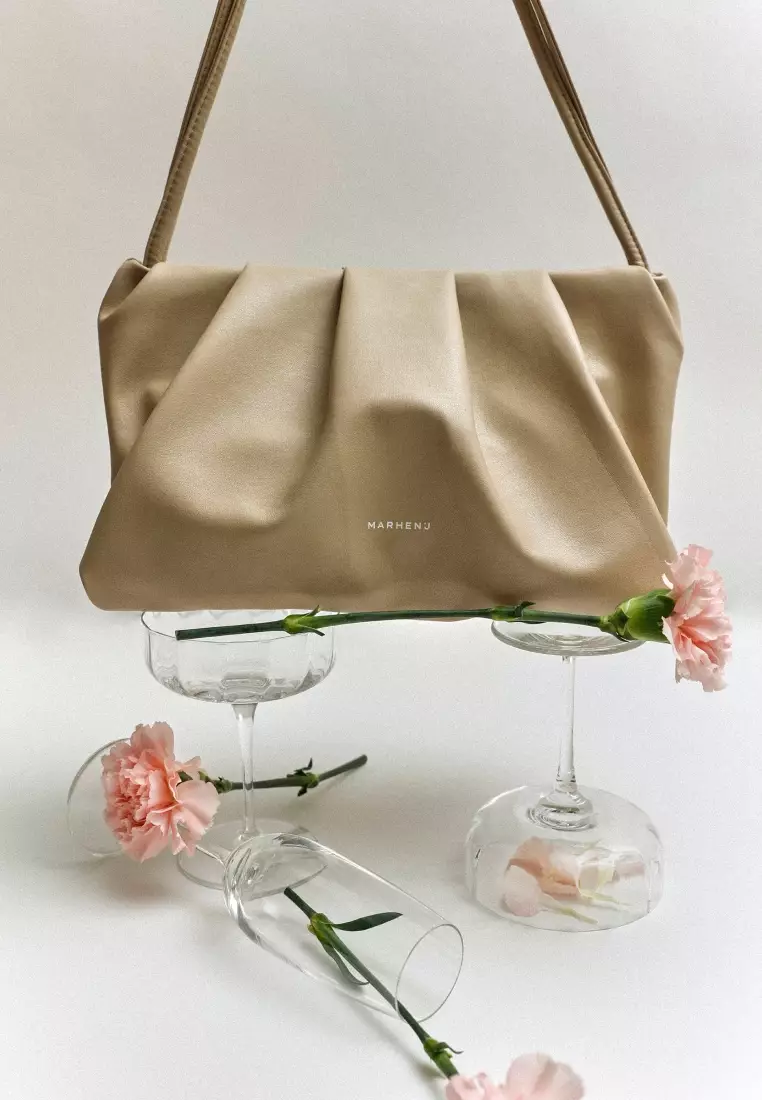 SABRINA Vegan Leather Shoulder Bag Oatmeal