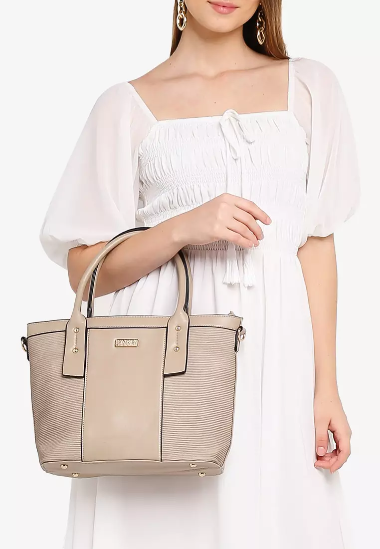 Deboss Convertible Top Handle Bag