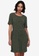 JACQUELINE DE YONG green Kirkby Printed Dress 46927AA17E690EGS_1