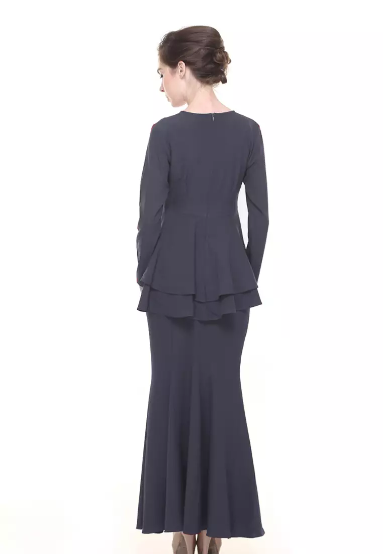 Lora Peplum in Dark Grey New