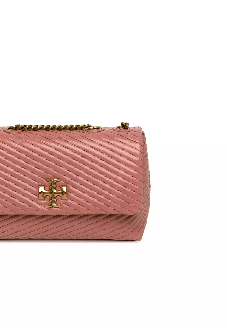 Tory Burch Kira Moto Small Convertible Leather Shoulder Bag in Pink