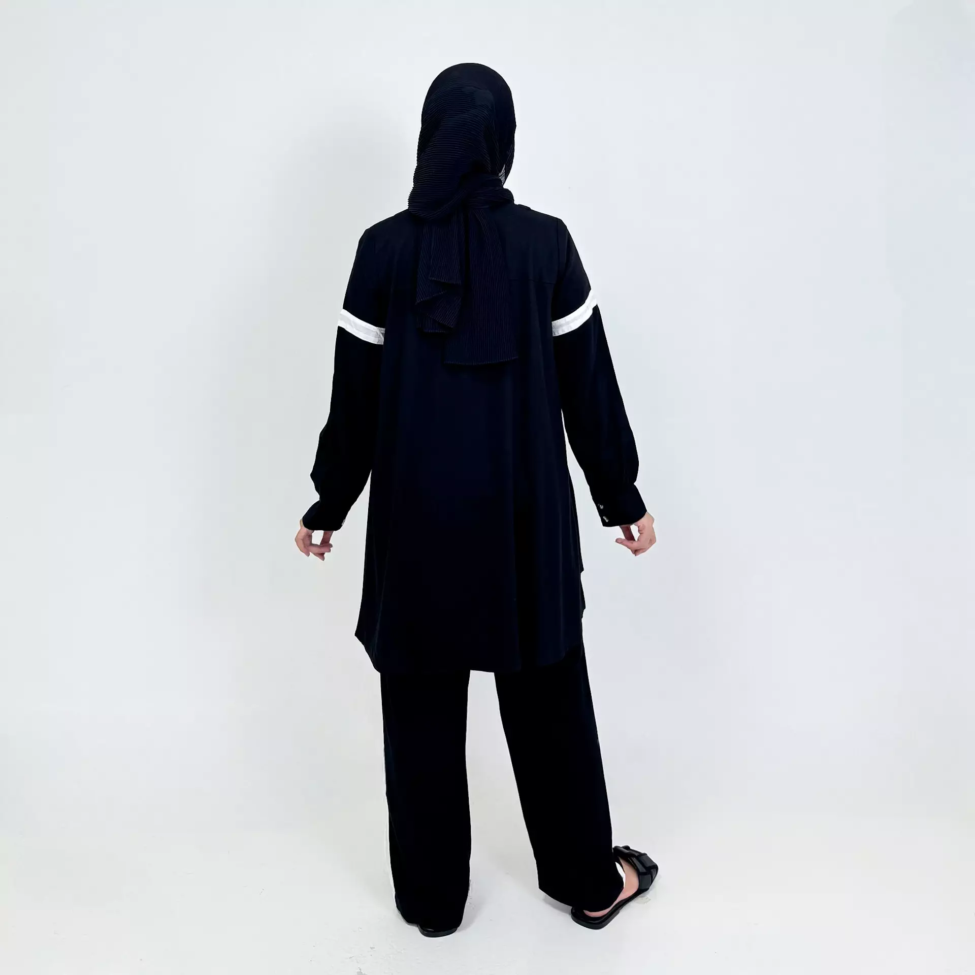 Piyama Cotton Ica [HITAM] SIZE L-XL Baju Tidur Long Sleeve Long Pants Sleepwear