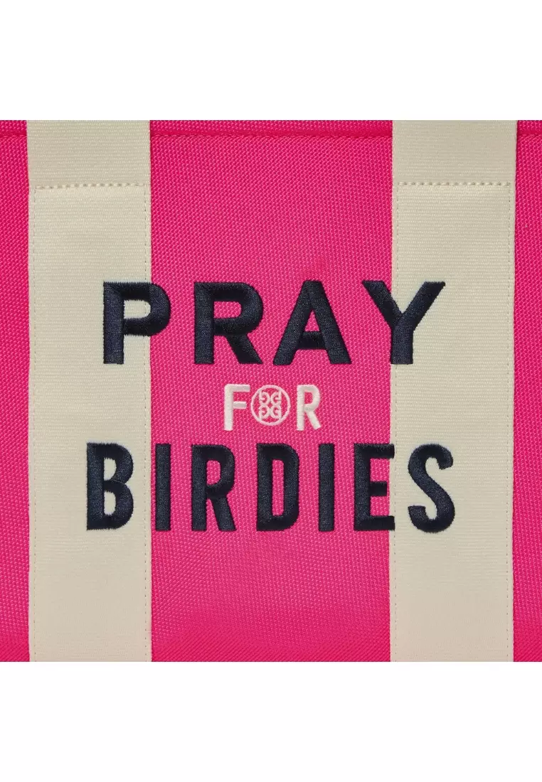 Women's Pray For Birdies Canvas Square Bag  (Knock Out Pink)