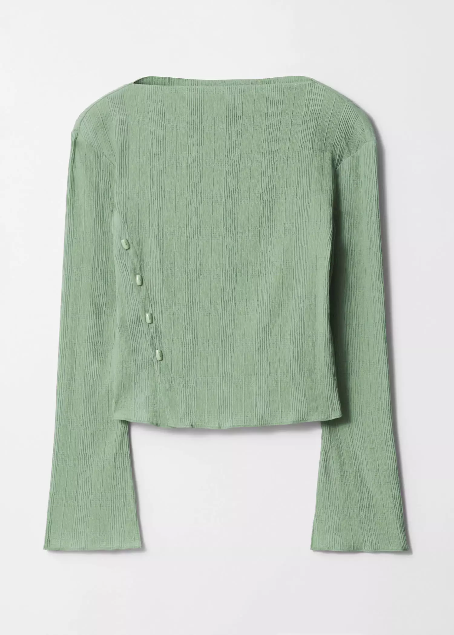 Boat-Neck Flared-Sleeve Top