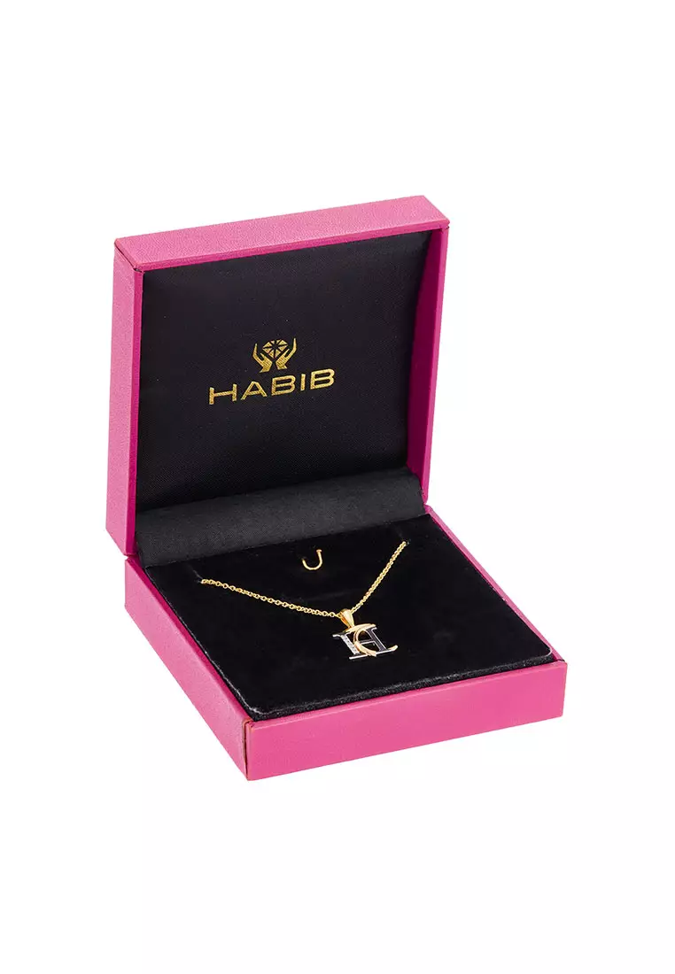 HABIB TULUS | Diamond Necklace in 375/9K Yellow and White Gold (Alphabet) 560710724(H-HA)-YG