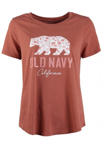 Shop Old Navy Everywear Logo Graphic Curved Hem Tee For Women Online On Zalora Philippines