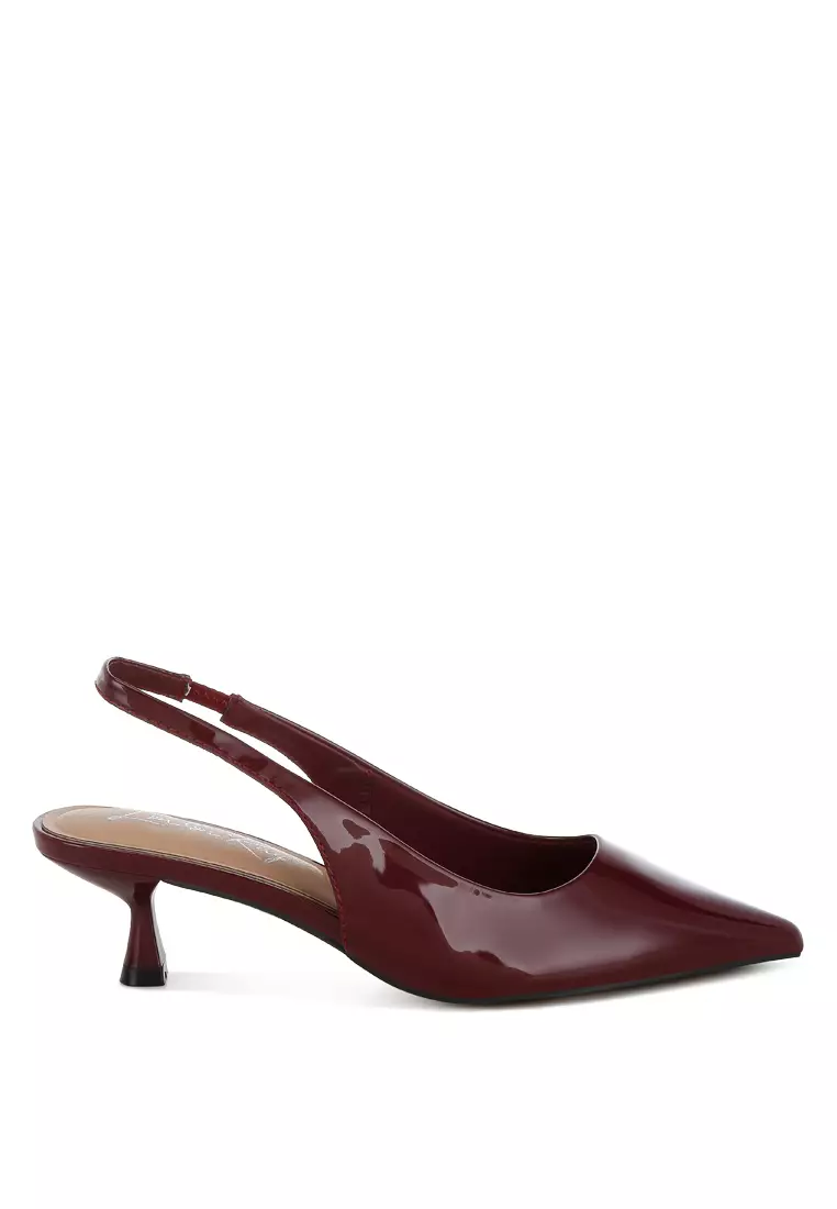 Discount on London Rag  shoes - SKU: Kitten Heel Slingback Sandals in Red