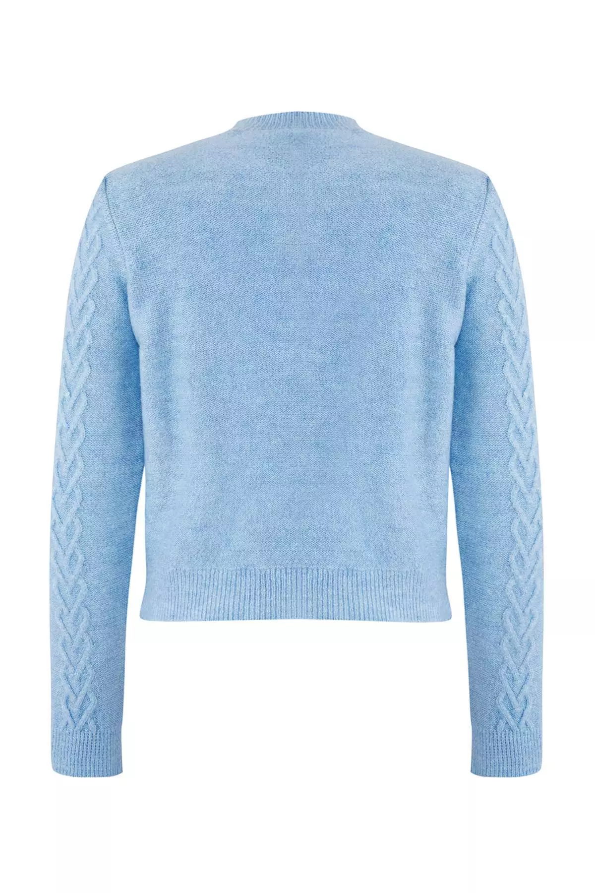 Light Blue Hair Knit Button Detailed Soft Textured Knitwear Cardigan Twoaw26Hi00040