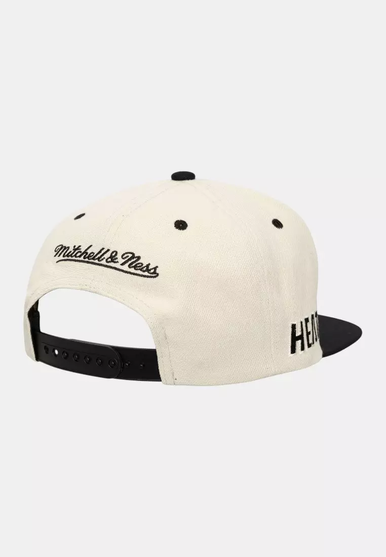 Miami Heat Evergreen Cream Black Snapback Cap