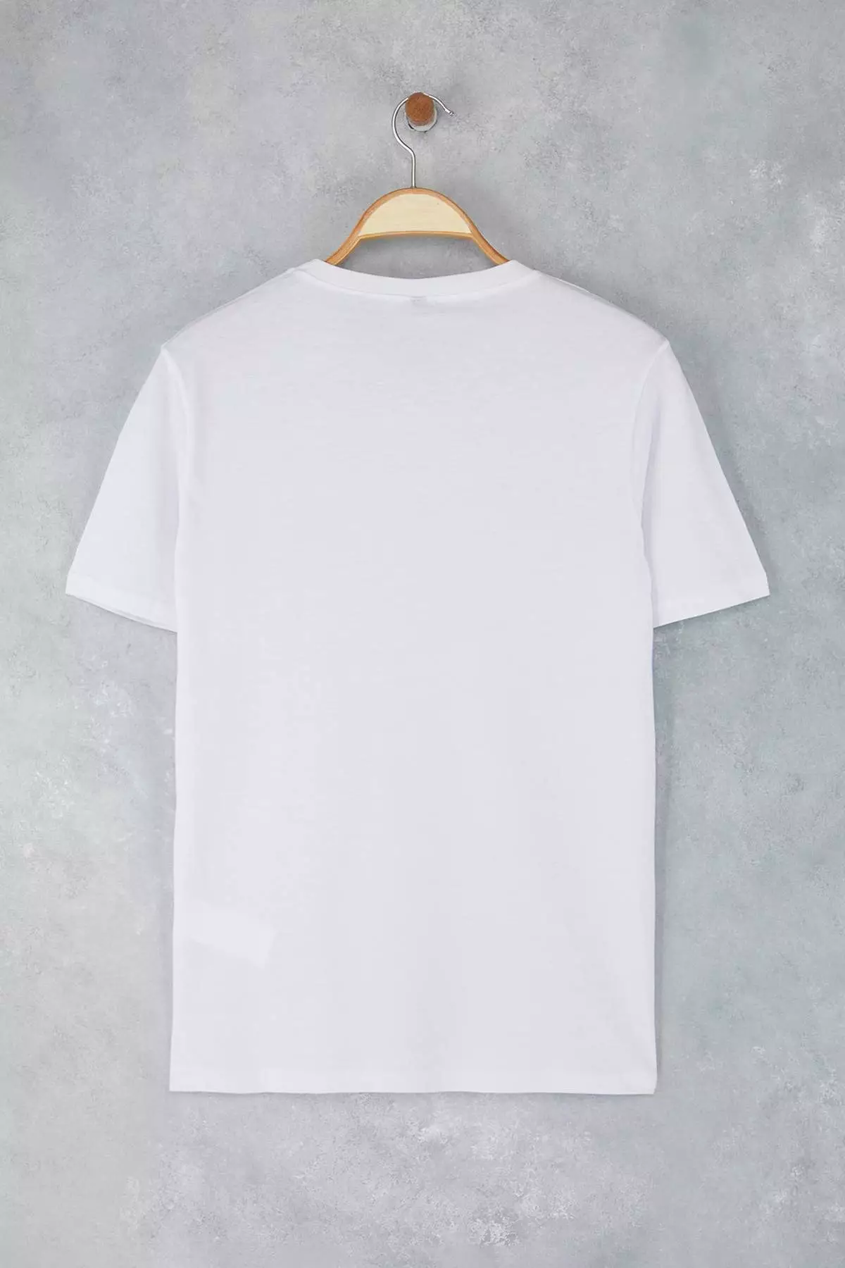 White Slim/Fit Minimal Text Printed Cotton T-Shirt Tmnss25Ts00183