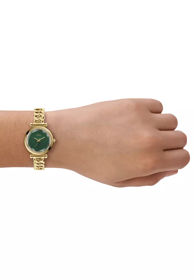 Fossil Women's Carlie Analog Watch ( ES5441 ) - Quartz, Gold Case, Round Dial, 12 MM Gold Stainless Steel Band