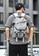 Lara grey Men's Plain Water-proof Wear-resistant Nylon Zipper Backpack - Grey 42BC5AC5937E4FGS_4