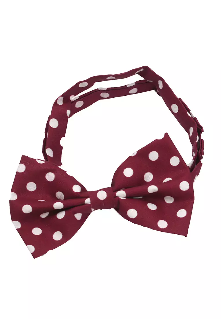 Houseofcuff Dasi Kupu Bowtie Pocket Square Saputangan Magenta Polka A40