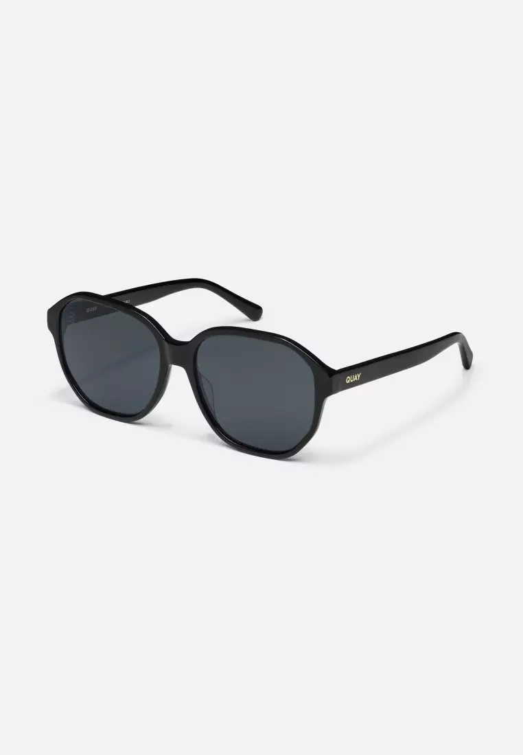 QUAY Guess Again Sunglasses - Black/Smoke Polarized
