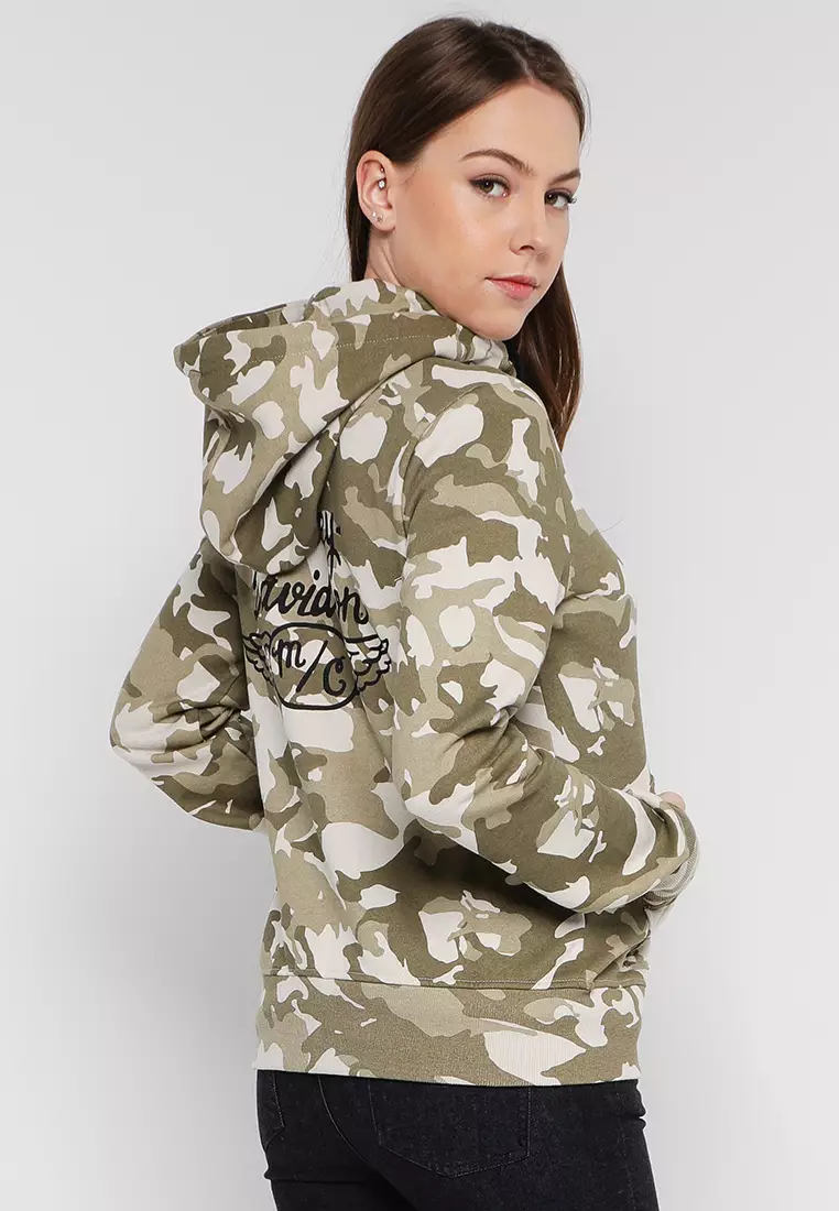 Camouflage zip outlet up hoodie womens