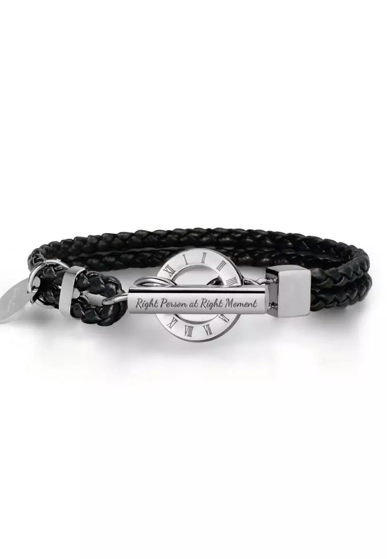 White sale leather bracelet