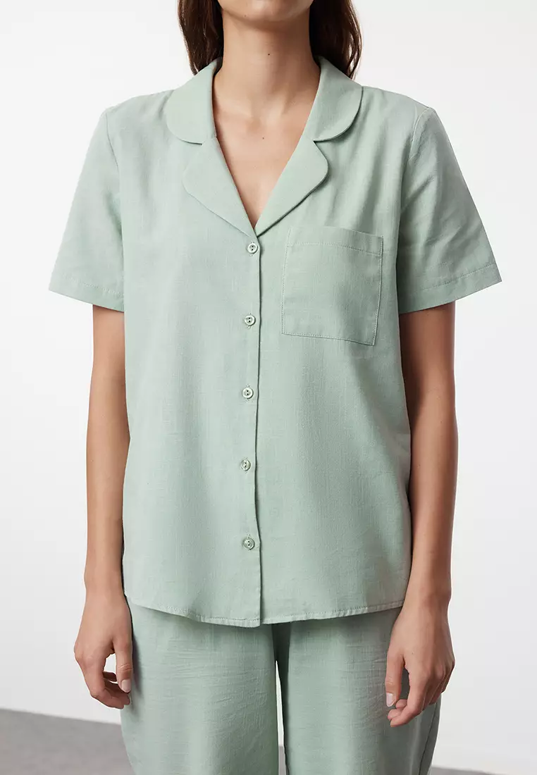 Mint 100% Cotton Woven Pajama Set THMSS24PT00401