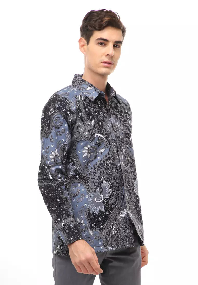 Kendrick Atasan Formal Kemeja Batik Pria Dharma Long Sleeve Material Cotton ORIGINAL