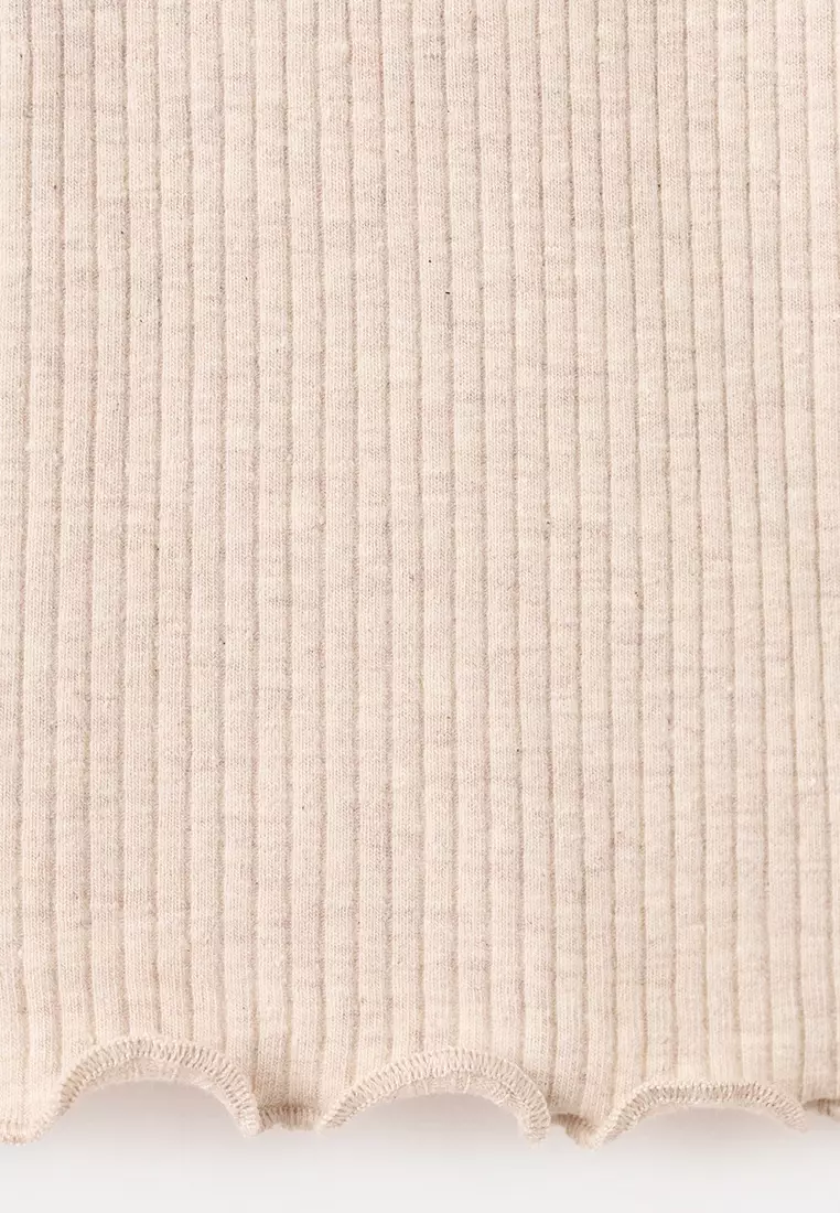 Ribbed High Neck T-Shirt