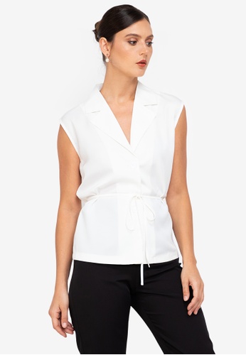 Buy ZALORA WORK V Neck Sleeveless Top 2023 Online | ZALORA Singapore