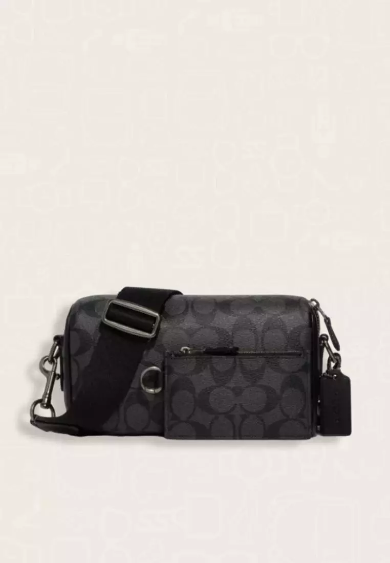 Jual COACH Coach Axel Crossbody In Signature Canvas Charcoal