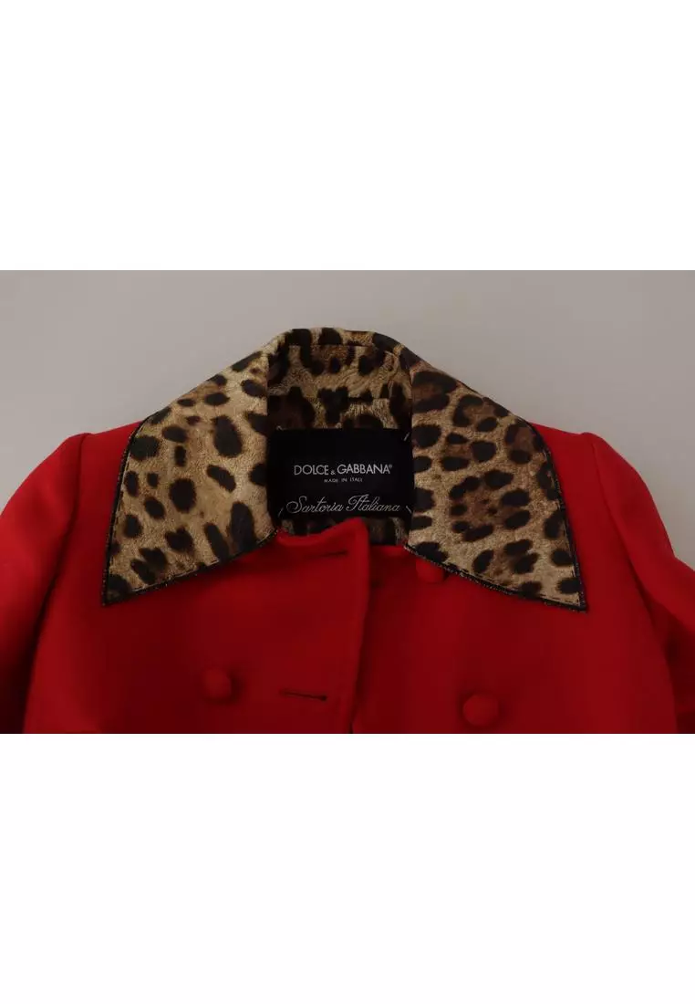 DOLCE&GABBANA　コート Buy Dolce & Gabbana Wool Coat Leopard Trim Model 3317 2025 Online