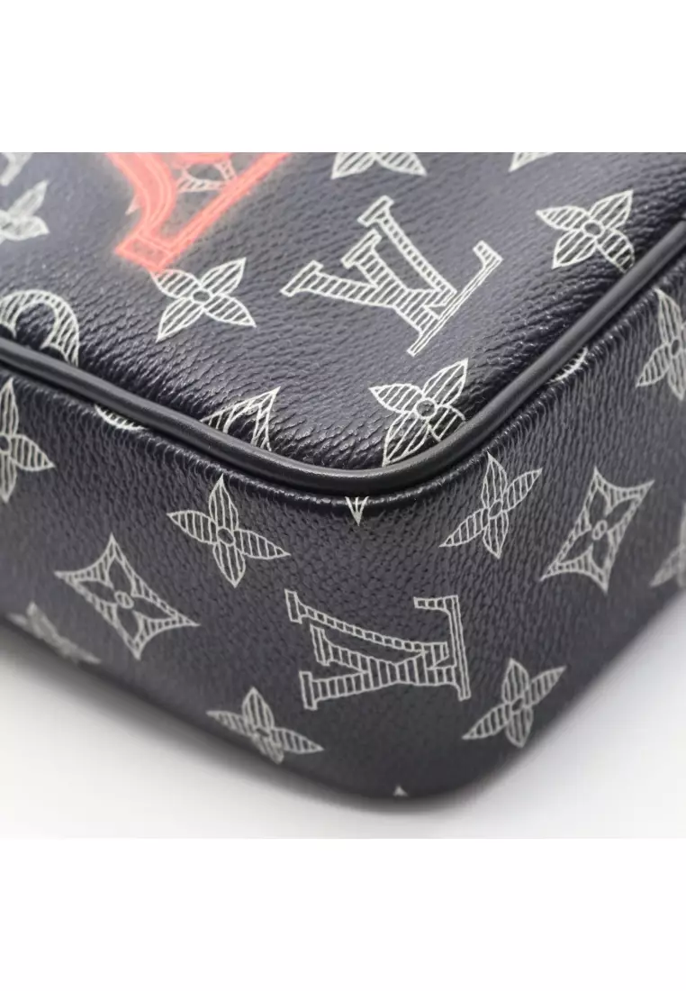 Pre-Loved Louis Vuitton Danube PM monogram ink upside down Shoulder bag PVC leather Navy Red white