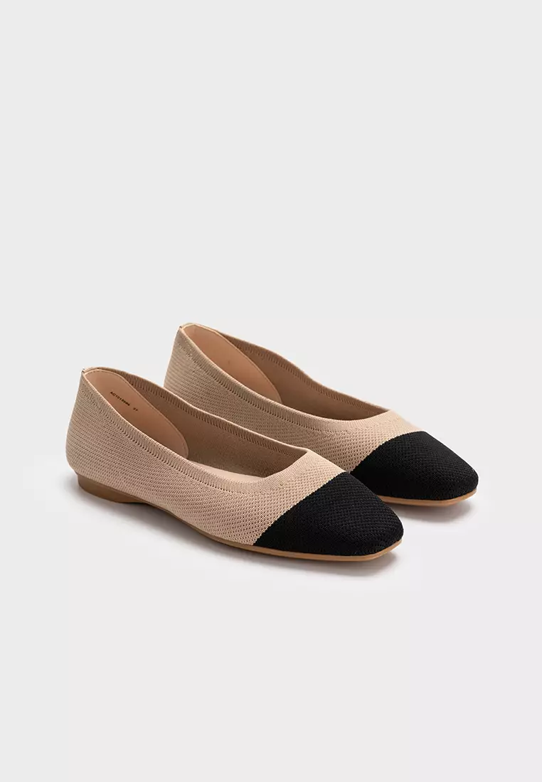 FLY KNIT SQUARE TOE FLAT BALLERINA