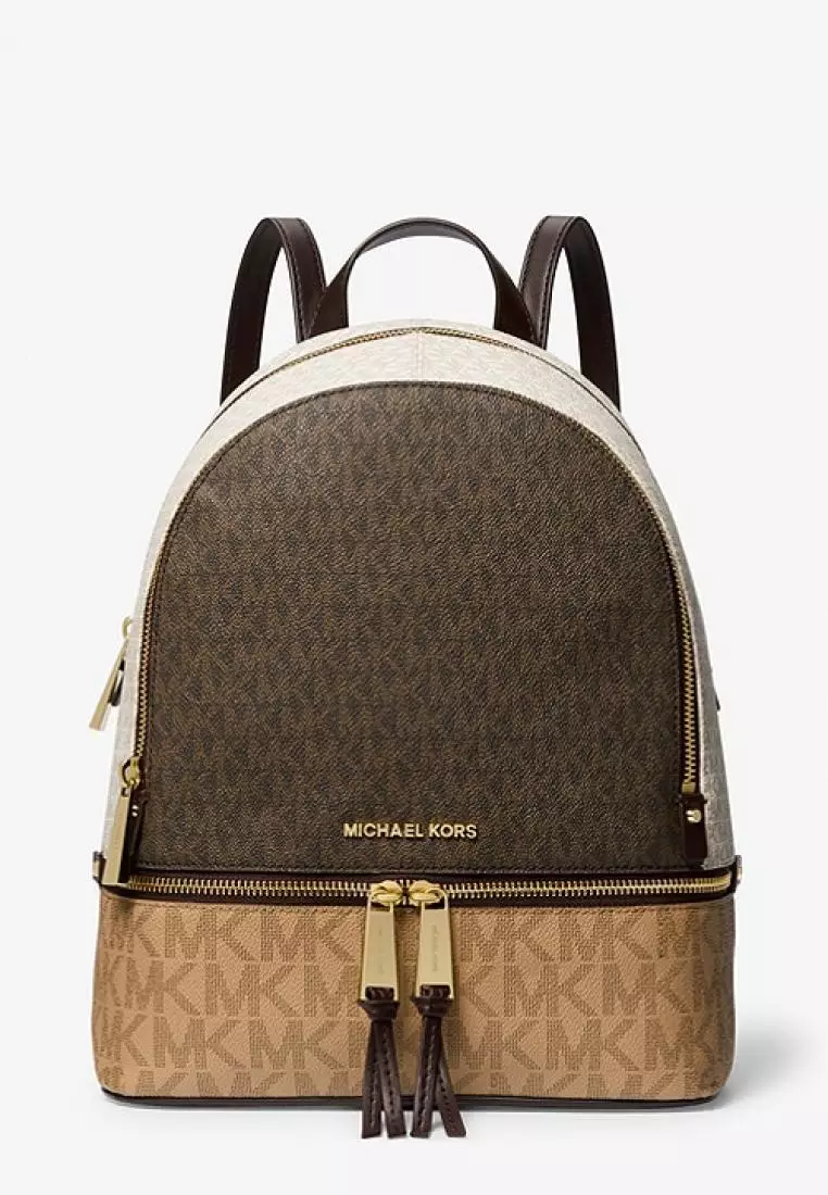Rhea medium sales logo jacquard backpack