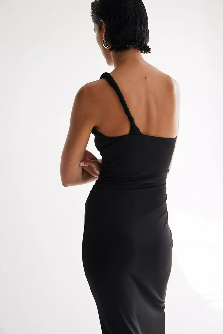 Jersey one-shoulder dress
