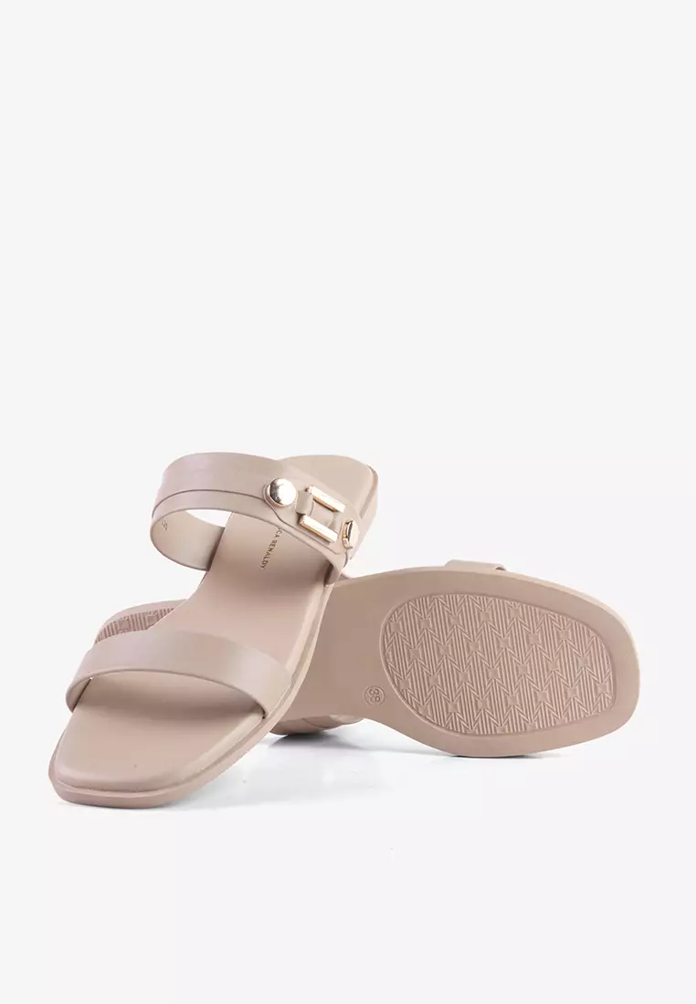 Sandal Slip on Casual Wanita Two Strap L.Nefer