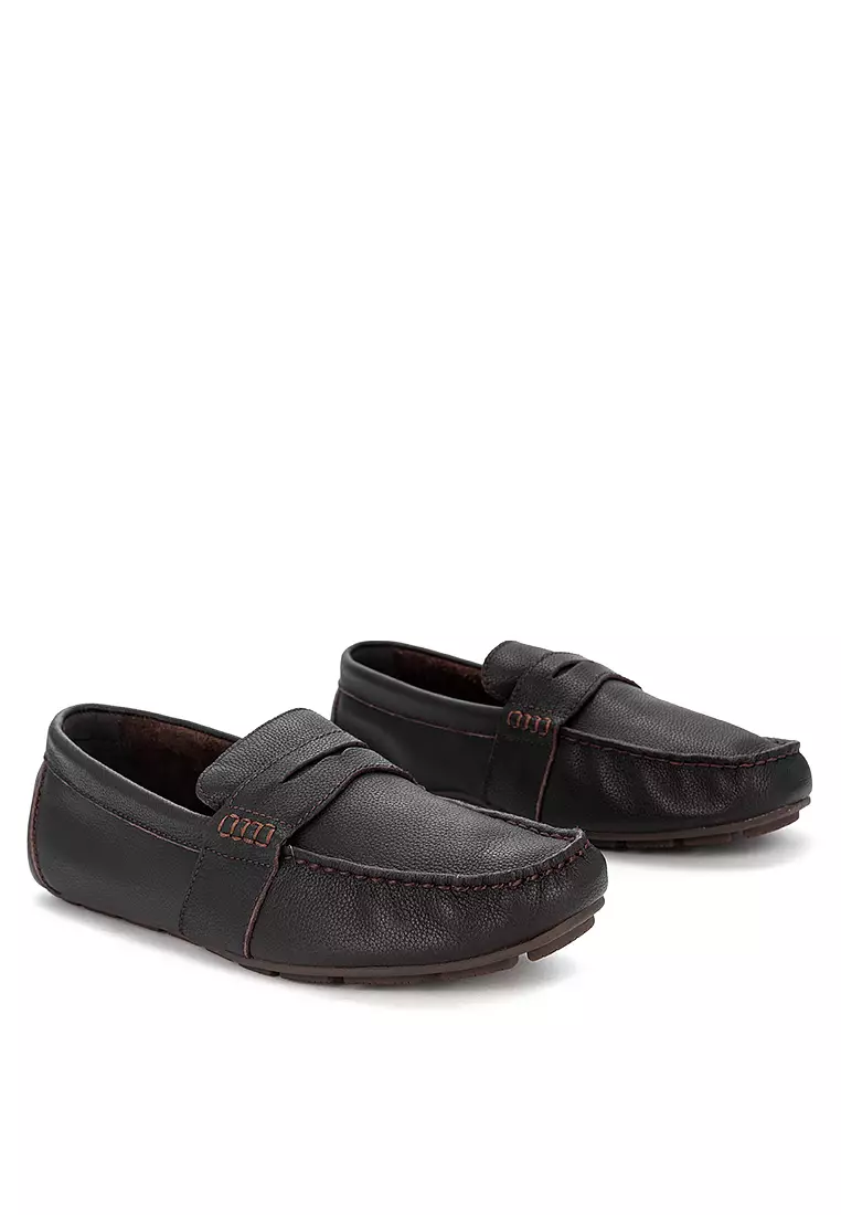 Men's Wave Driver Penny Loafers Dark Brown