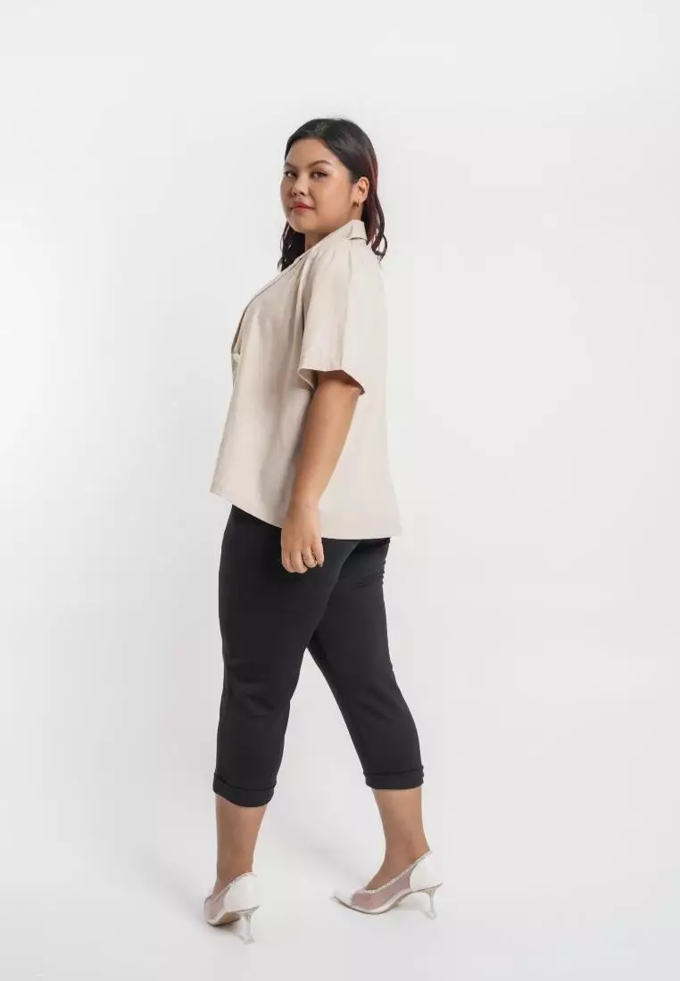 Plus Size Outer Blazer Everyday Khaki