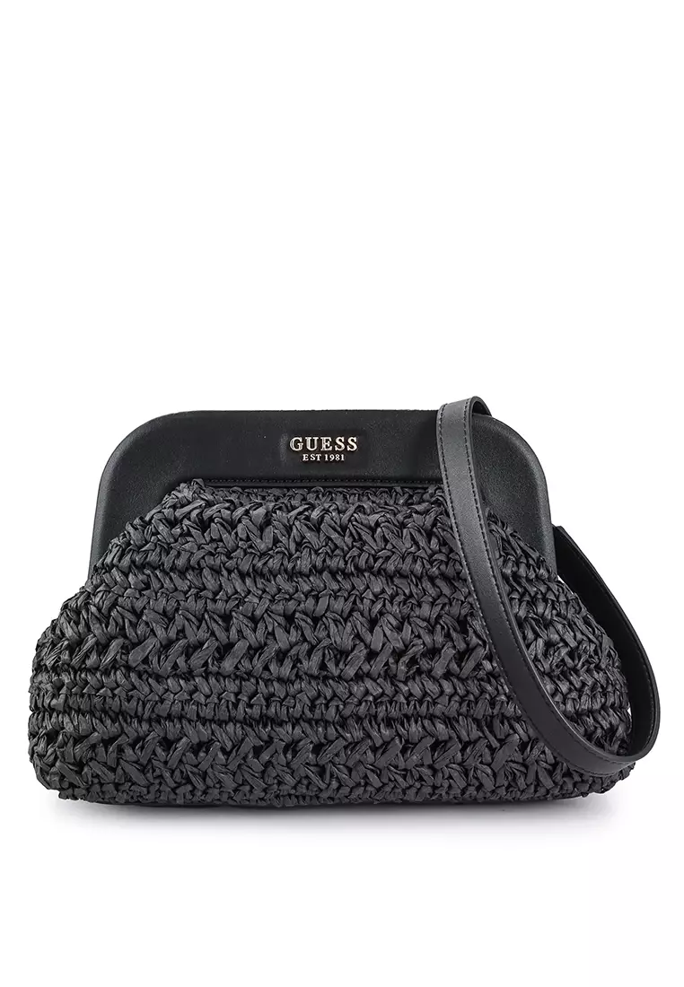 Guess black clutch outlet bag