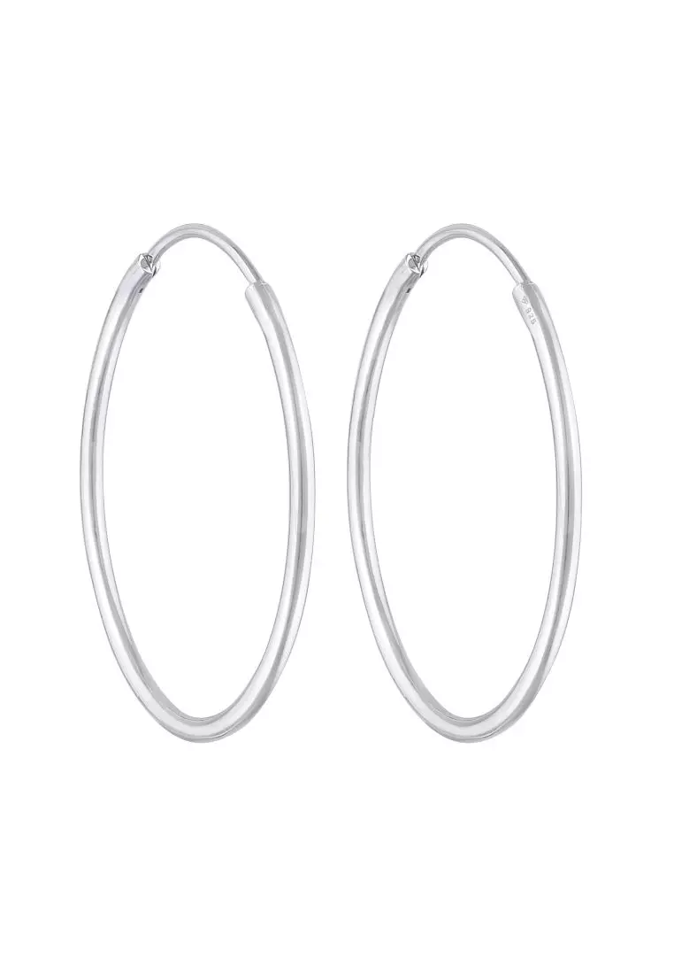 Anting Perhiasan Perak 925 Wanita Creoles Round Basic Classic