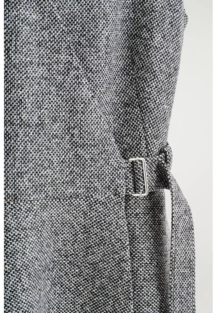 TWEED MINI WRAP DRESS