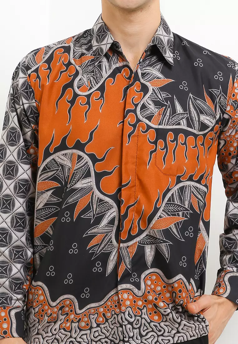 Wikasita Kemeja Batik Exclusive Premium Pria Casual Modern Lengan Panjang