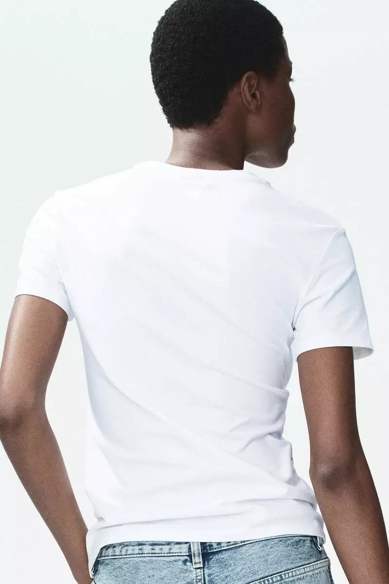 Fitted cotton-blend T-shirt