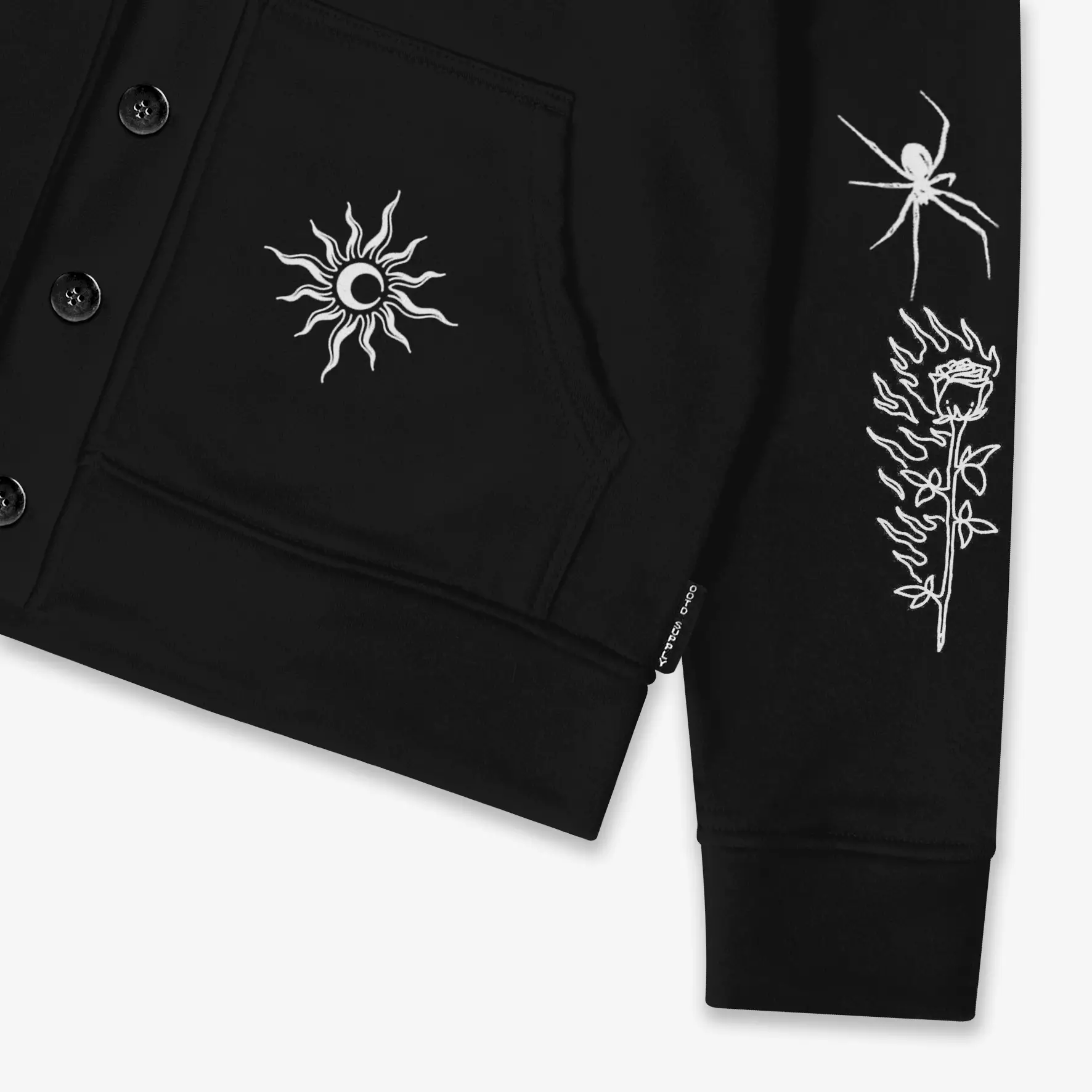 OOTDSUPPLY Unisex Cardigan Shelter Black | Outerwear Pria & Wanita CG001