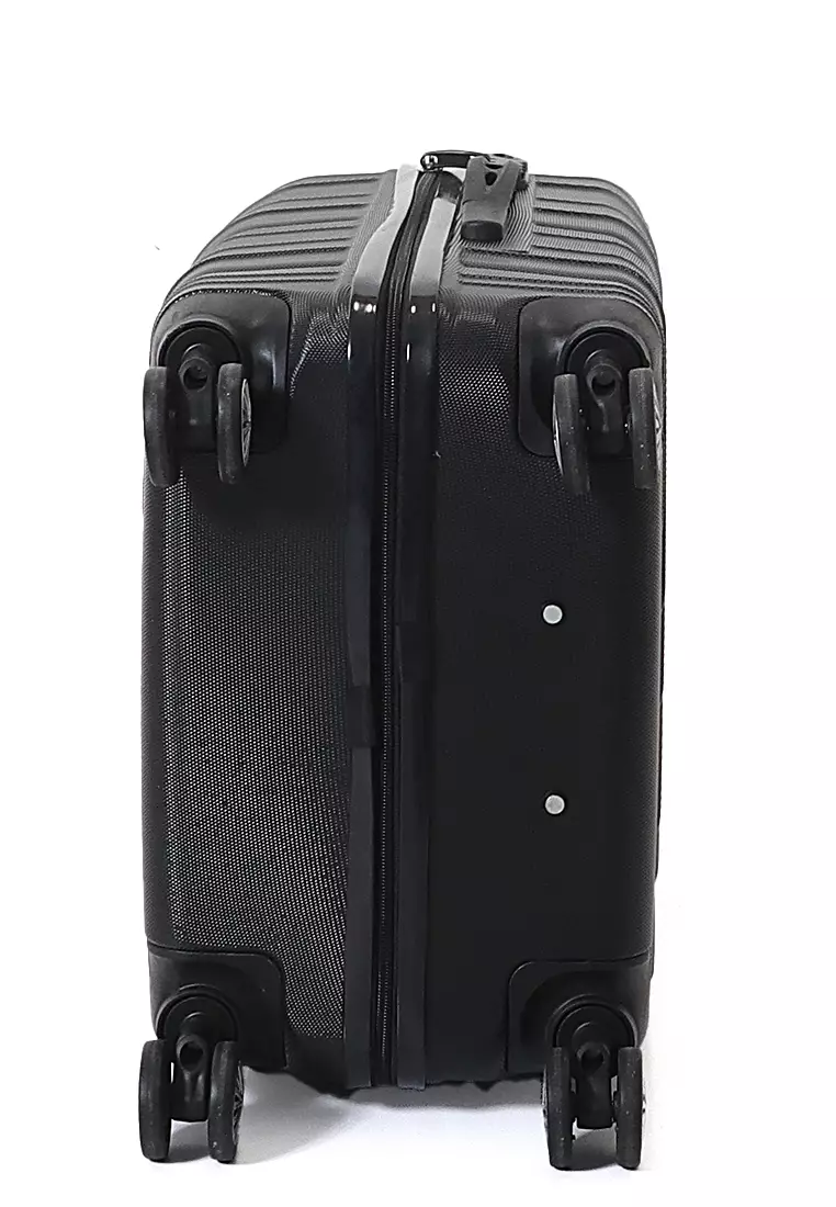 Austin Koper Unisex Size 24 Inch Large Compartment Suitcase Tas Travel Number Code Lock Material Fiber ABS ORIGINAL - Black