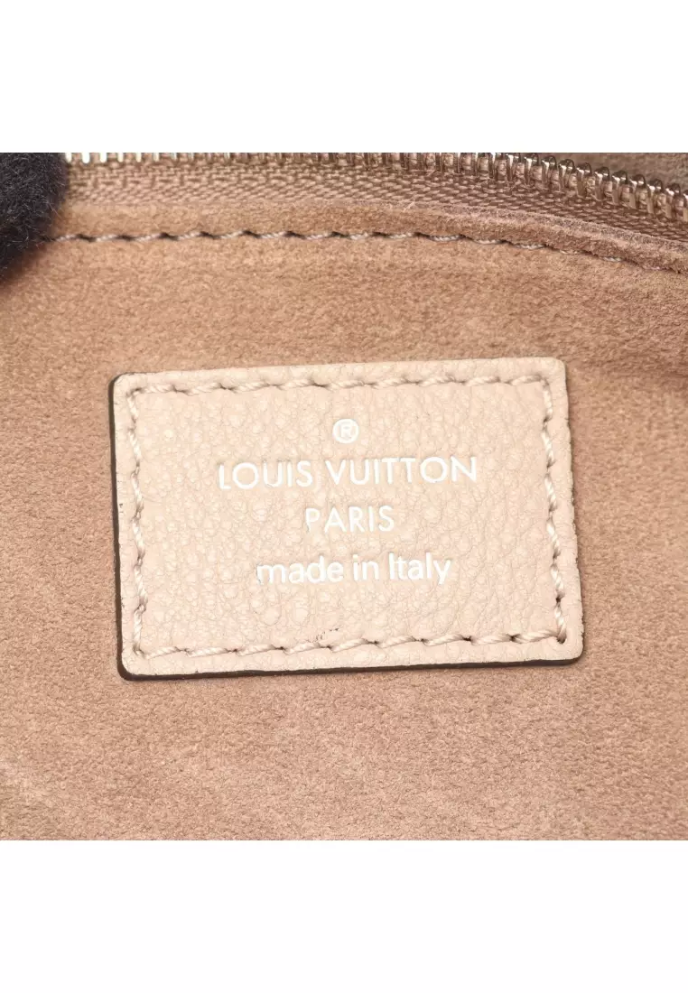 Pre-Loved Louis Vuitton Lockit PM parnassea Carré 2WAY Handbag Veau Cachemire Leather Gray beige